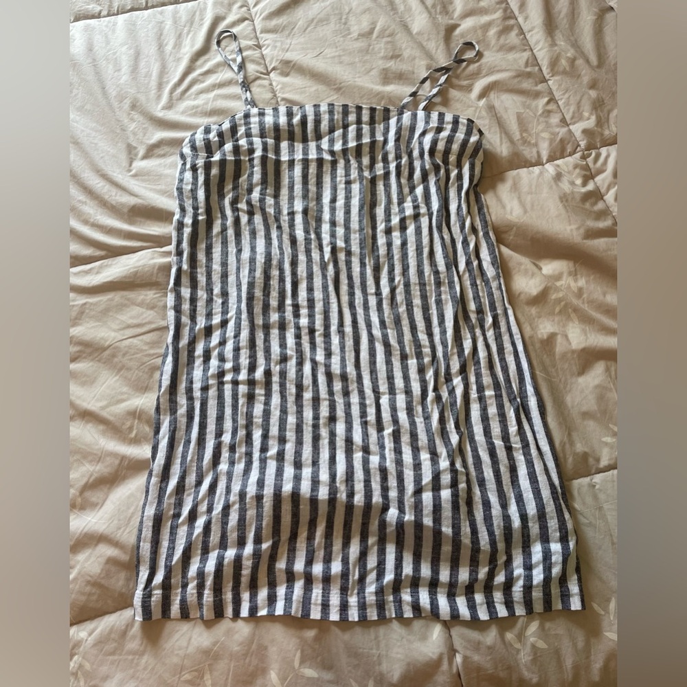 A New Day blue and white striped dress medium